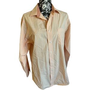 Kenneth Cole Reaction Orange & White Long Sleeve Button Down Medium, 15-15 1/2